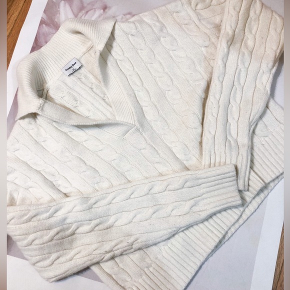 Aritzia Sunday Best Cable knit sweater cream white - Picture 4 of 6